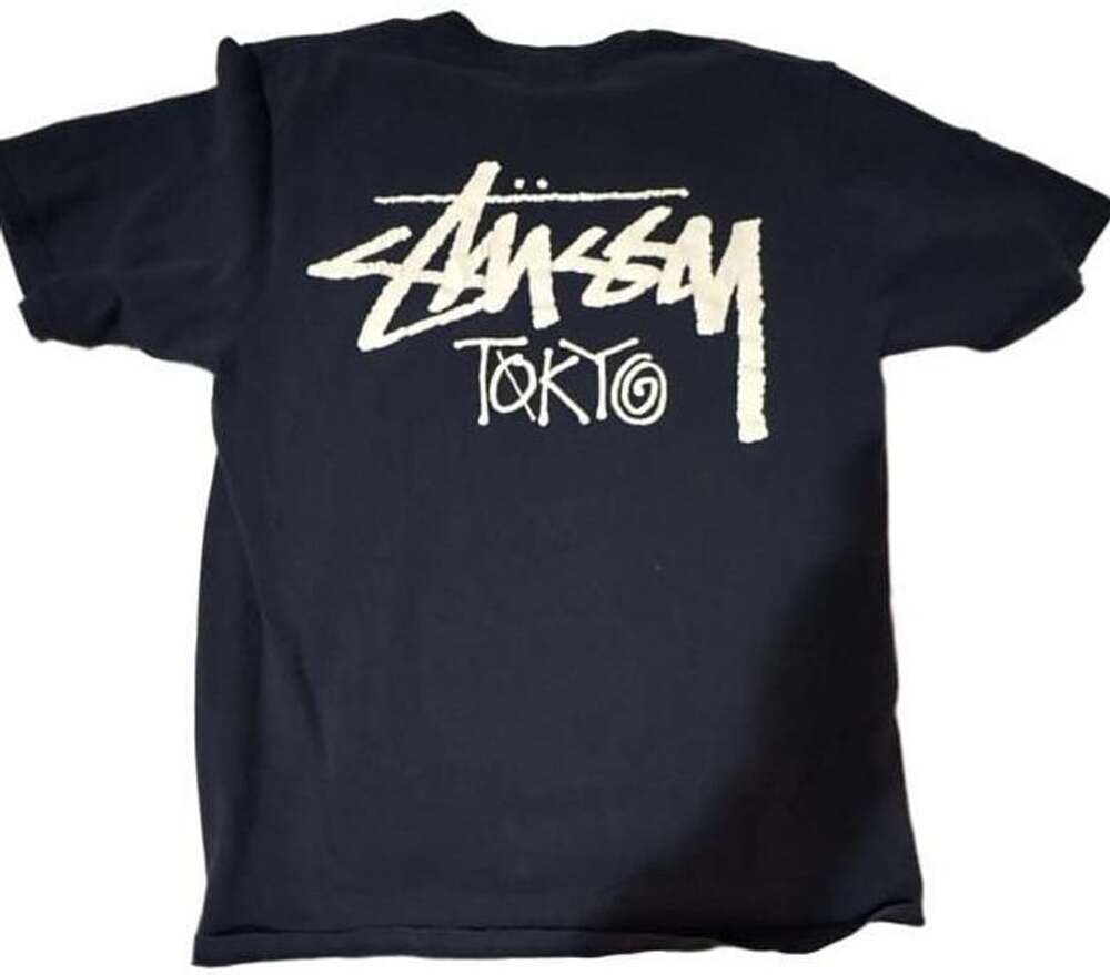 Stussy Tokyo Exclusive Logo Tee Navy Short Sleeve T-Shirt Size M
